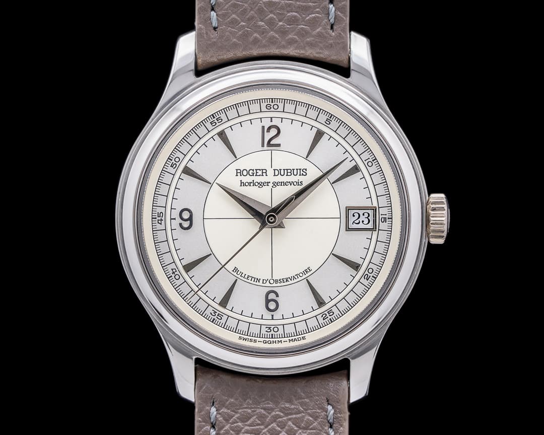Roger Dubuis Hommage H37 Two-Tone Sector Dial Palladium Chronometre RARE FULL SET