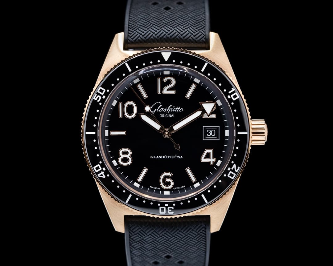 Glashütte Original SeaQ Black Dial 18k Rose Gold