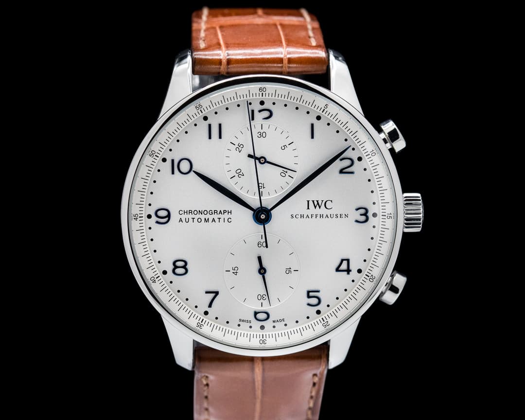 IWC Portuguese Chronograph SS Silver Dial / Blue Numerals