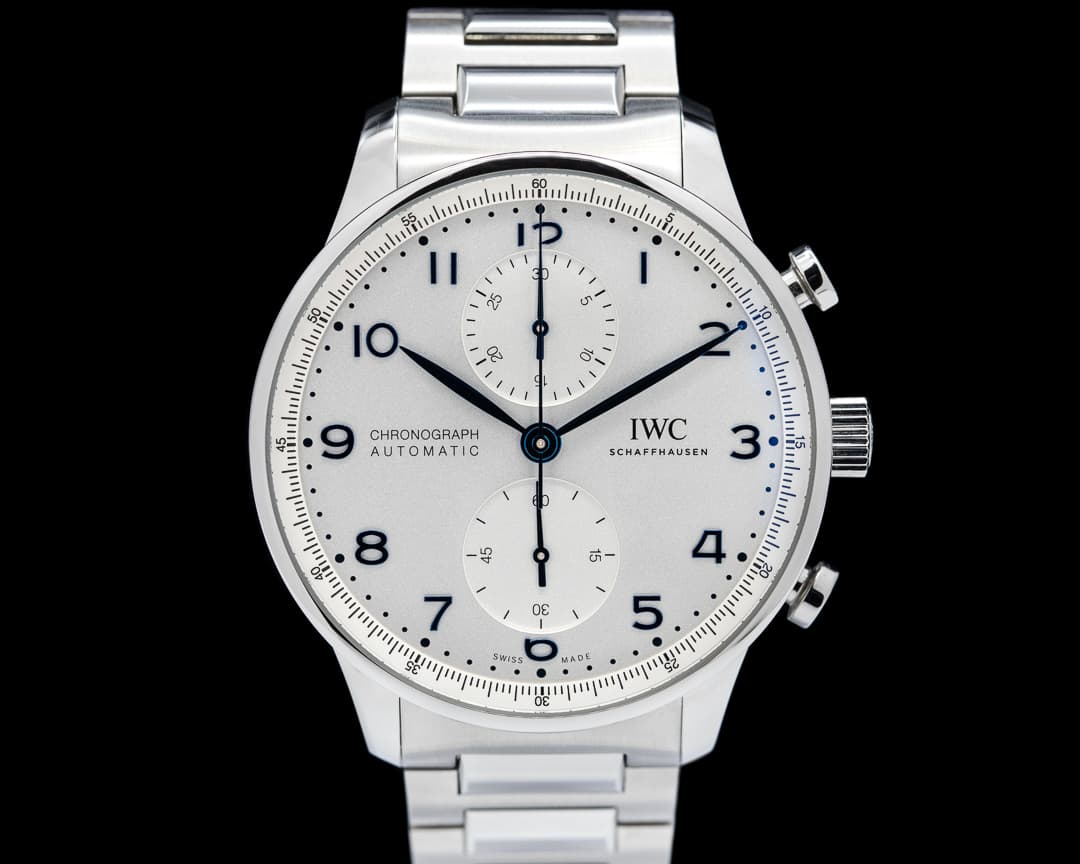 IWC Portugieser Chronograph SS Silver Dial / Blue Numerals 