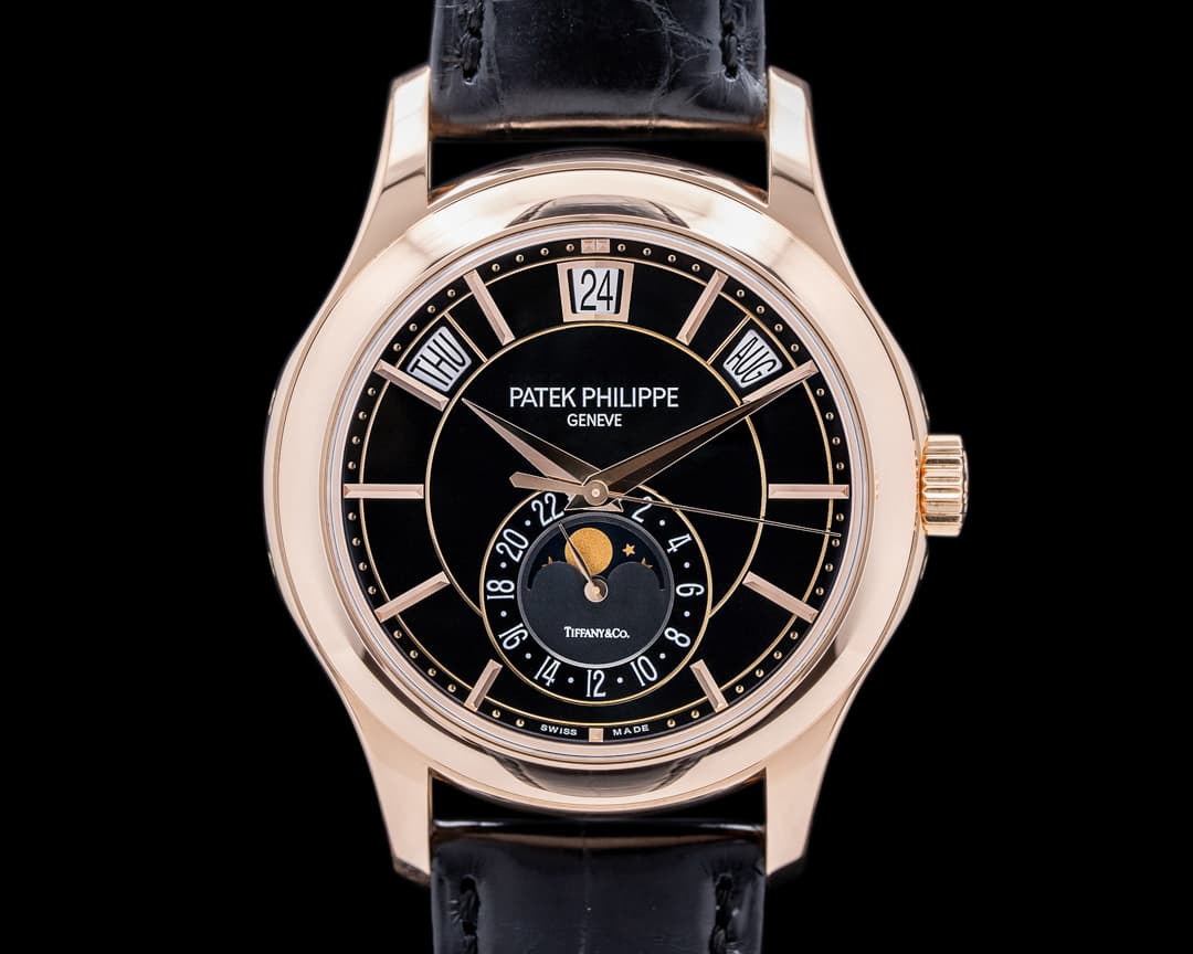 Patek Philippe Annual Calendar 5205R TIFFANY & CO Black Dial 18K Rose Gold 