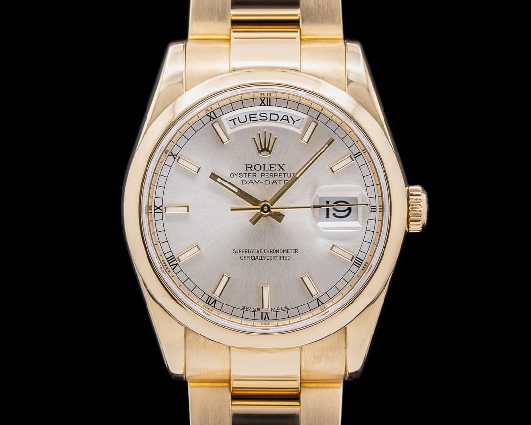 Rolex Day-Date YG/YG Silver Dial K Series