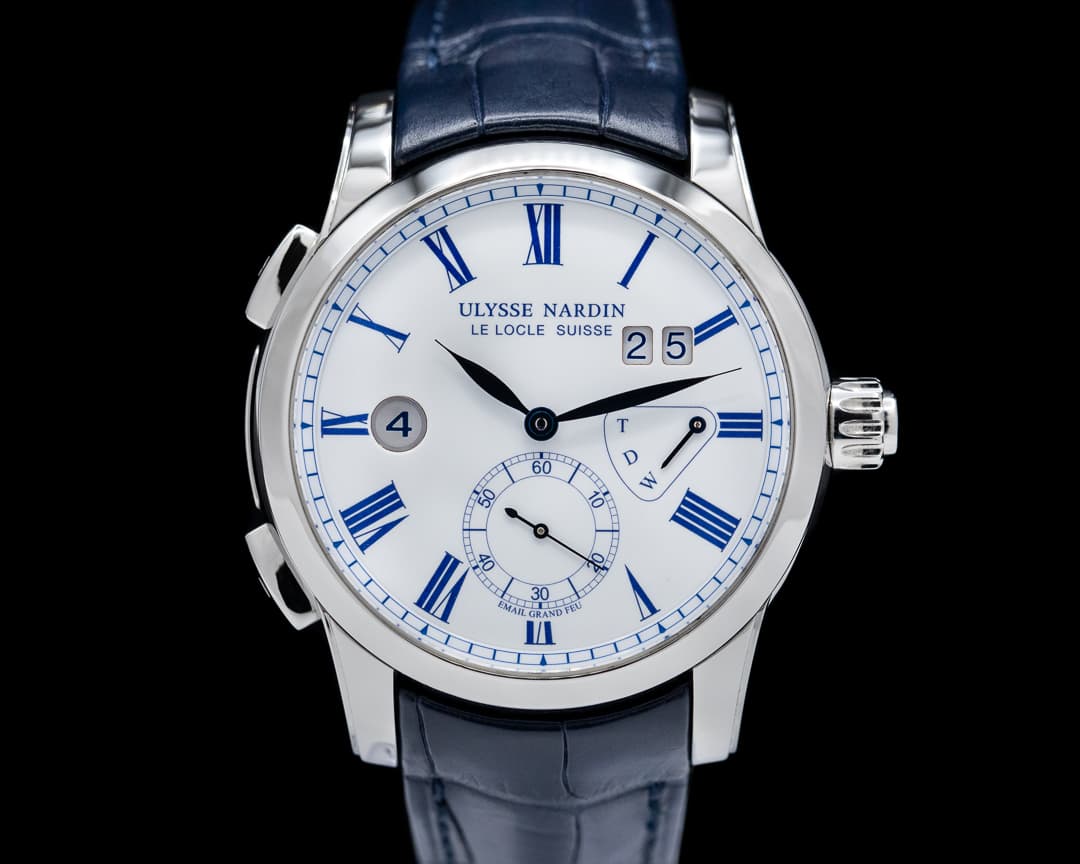 Ulysse Nardin Classic Dual Time SS 42MM Grand Feu Enamel Dial