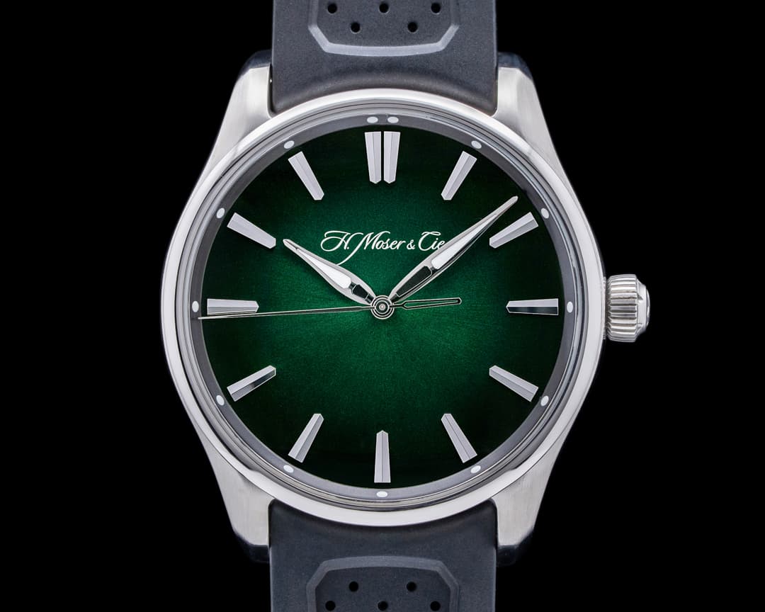 H. Moser and Cie. Pioneer Centre Seconds Cosmic Green Fume Dial