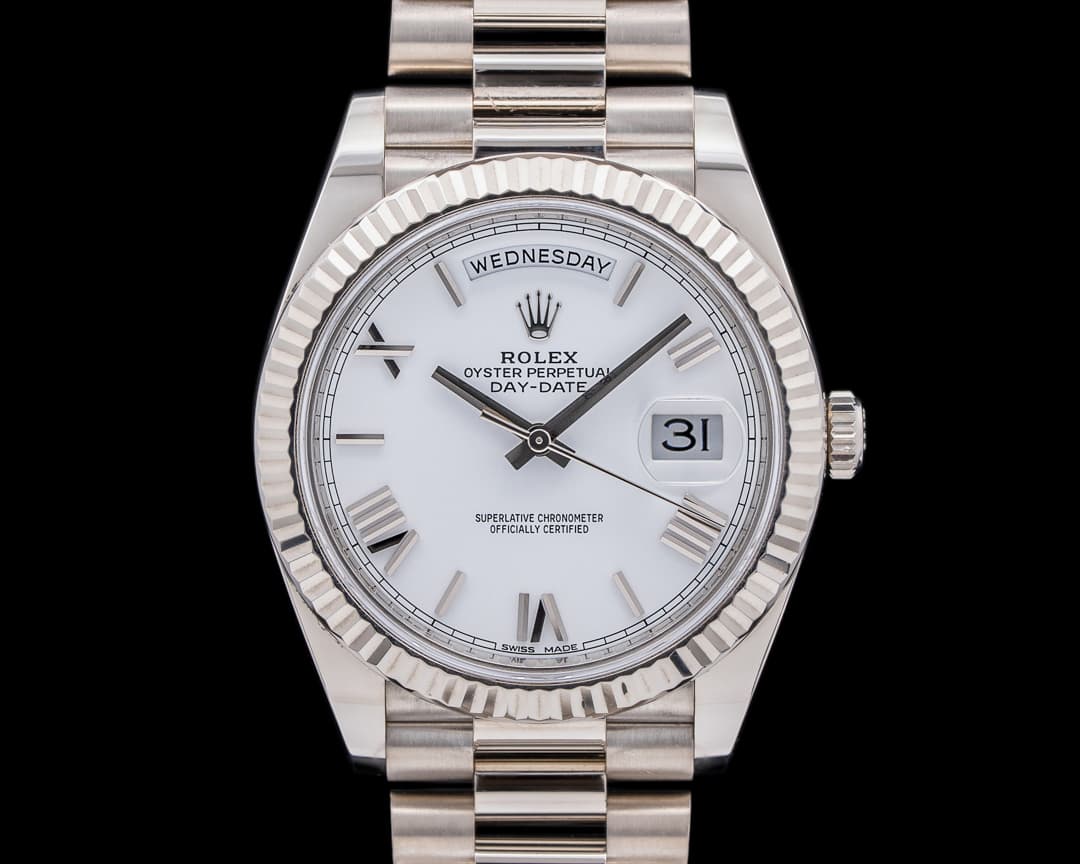 Rolex Day Date President 228239 18K White Gold White Dial 40MM