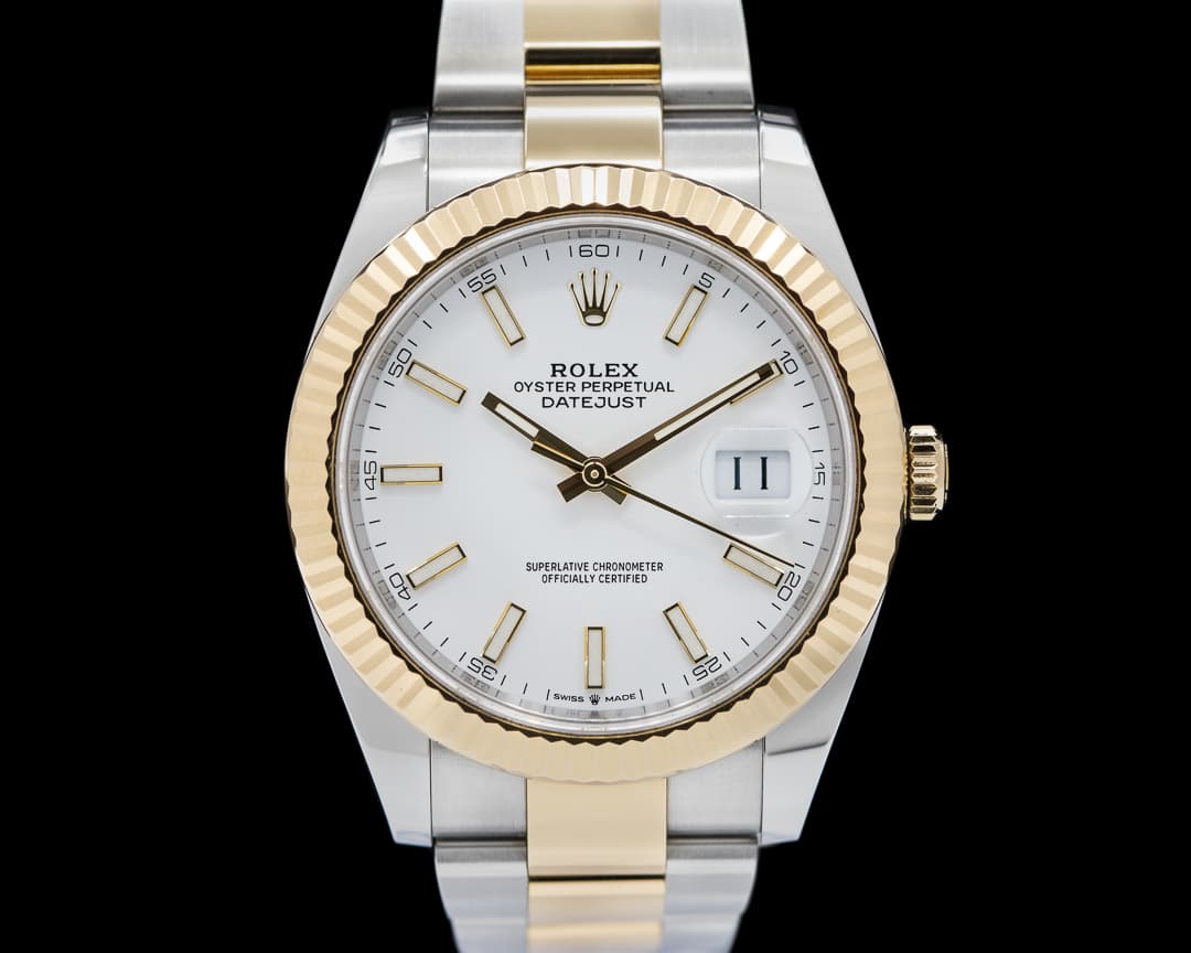 Rolex Datejust 41 White Stick Dial 18K / SS