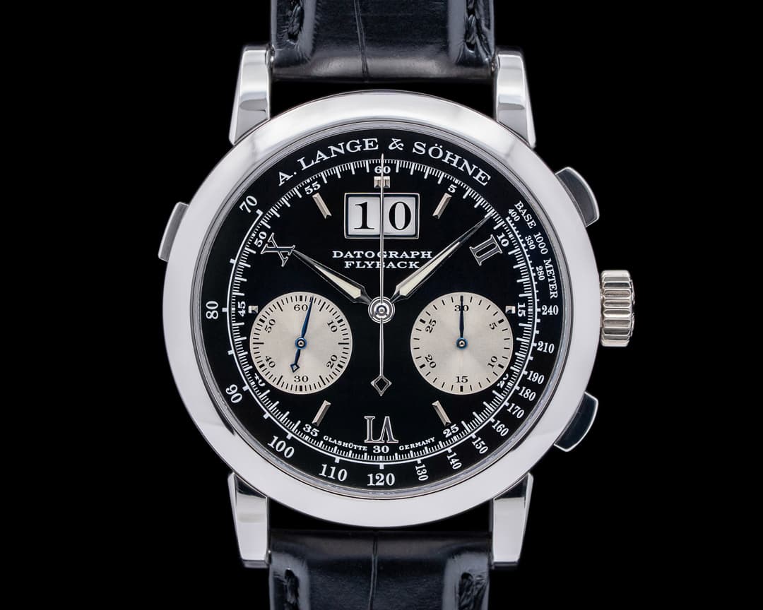 A. Lange and Sohne Datograph 403.035 Flyback Platinum + Deployant Buckle