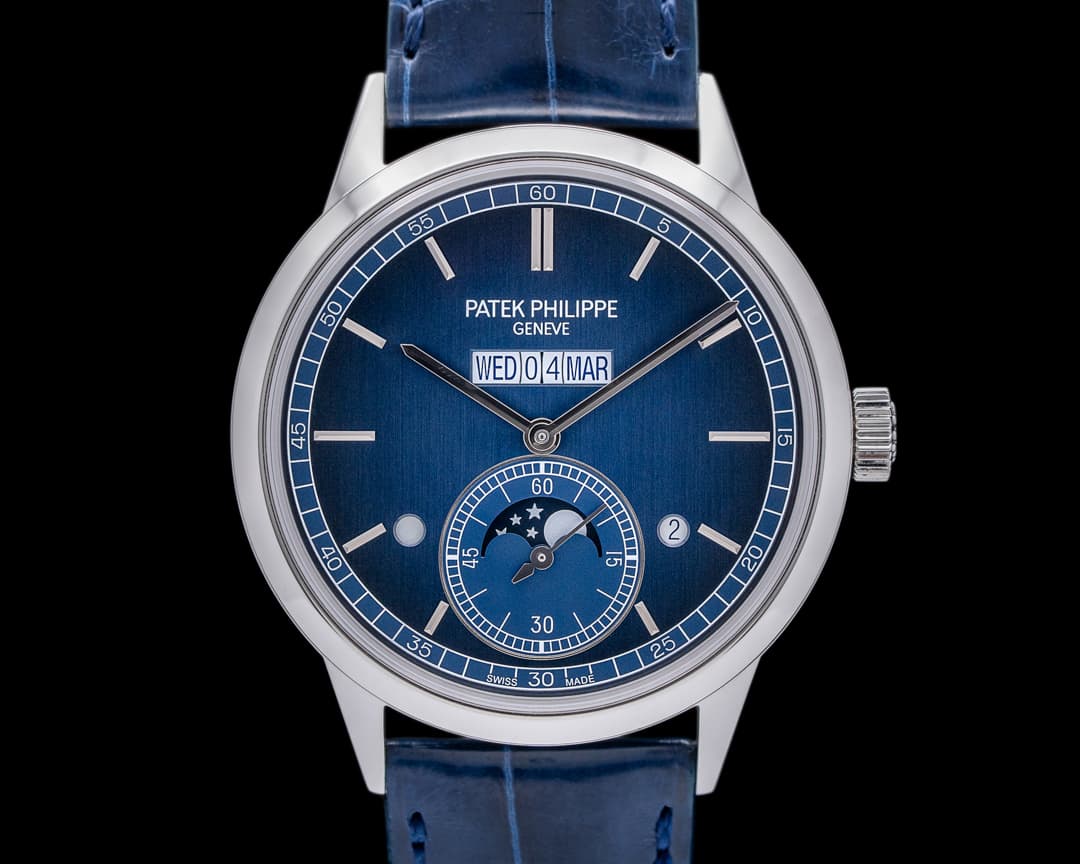 Patek Philippe 5236P In Line Perpetual Calendar Platinum Blue Dial 