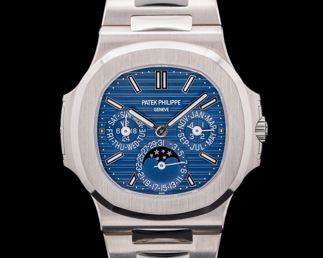 Patek Philippe Nautilus 5740 Perpetual Calendar 18k White Gold Blue Dial 