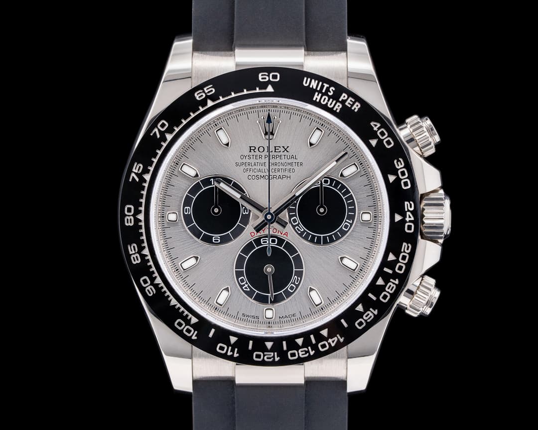 Rolex Daytona 116519 18K White Gold Ceramic Oysterflex Silver Dial