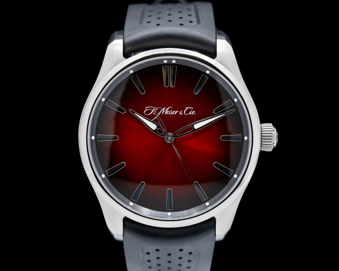 H. Moser and Cie. Pioneer Centre Seconds SS Red Fume Dial