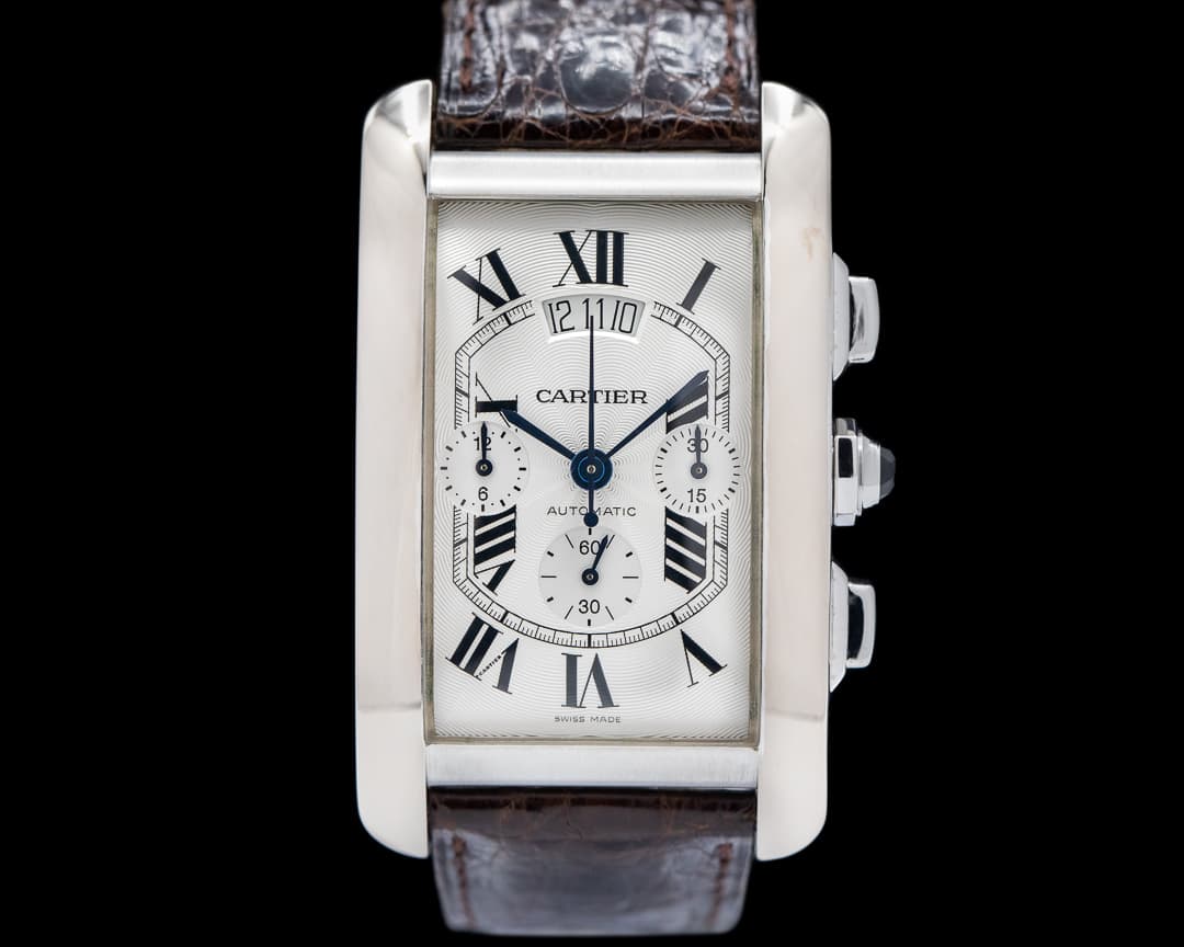 Cartier Tank Americaine XL Chronograph 18K White Gold