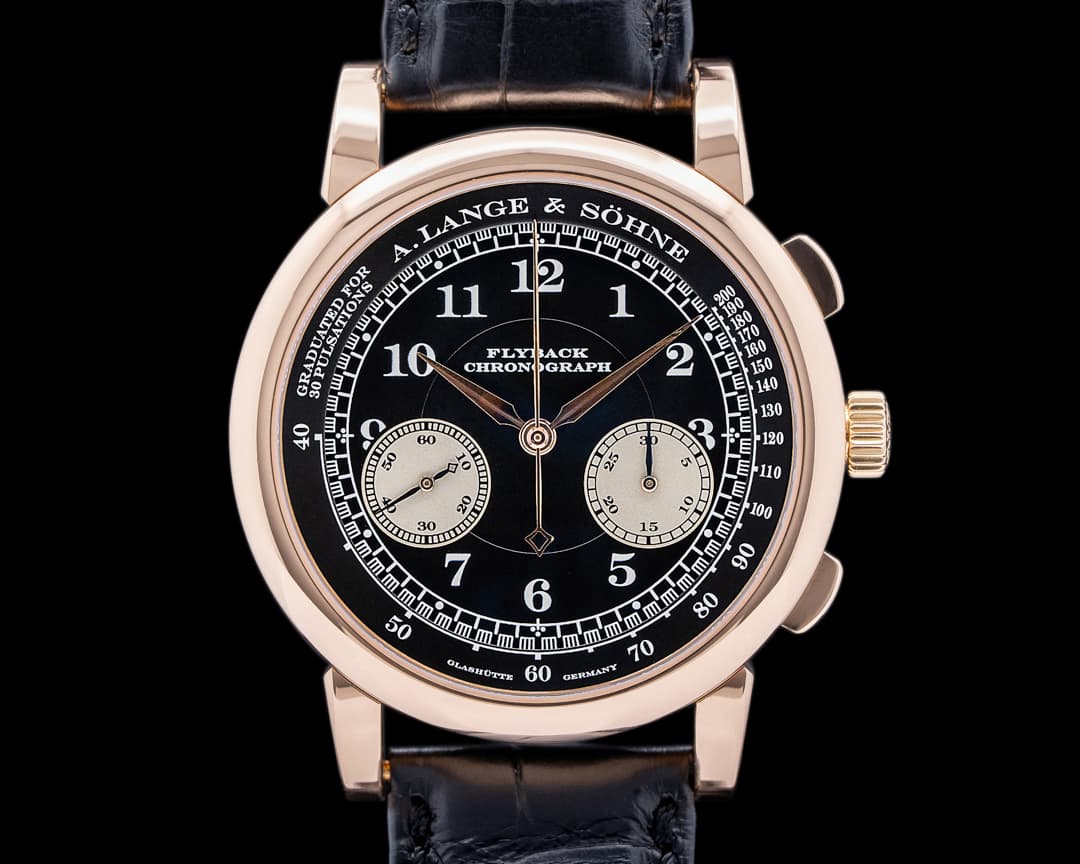 A. Lange and Sohne 1815 Flyback Chronograph Black Dial 401.031 18K Rose Gold 