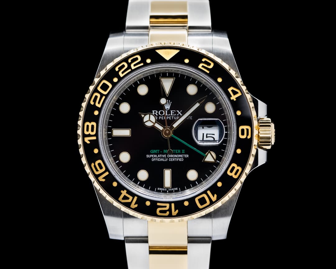 Rolex GMT Master II 116713LN  SS / 18K Yellow Gold Black Dial