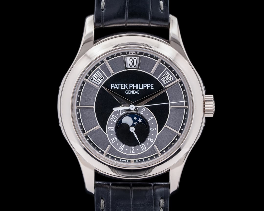 Patek Philippe Annual Calendar 5205G Grey Dial 18K White Gold Black Dial