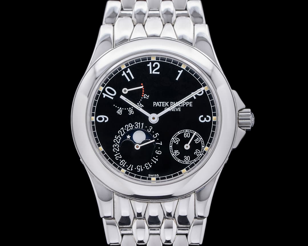 Patek Philippe Power Reserve Moon 5085 Phase Black Dial SS