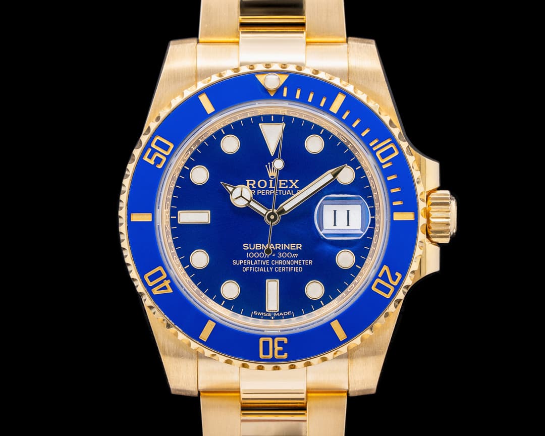 Rolex Submariner 116618 18K Yellow Gold Blue Dial 