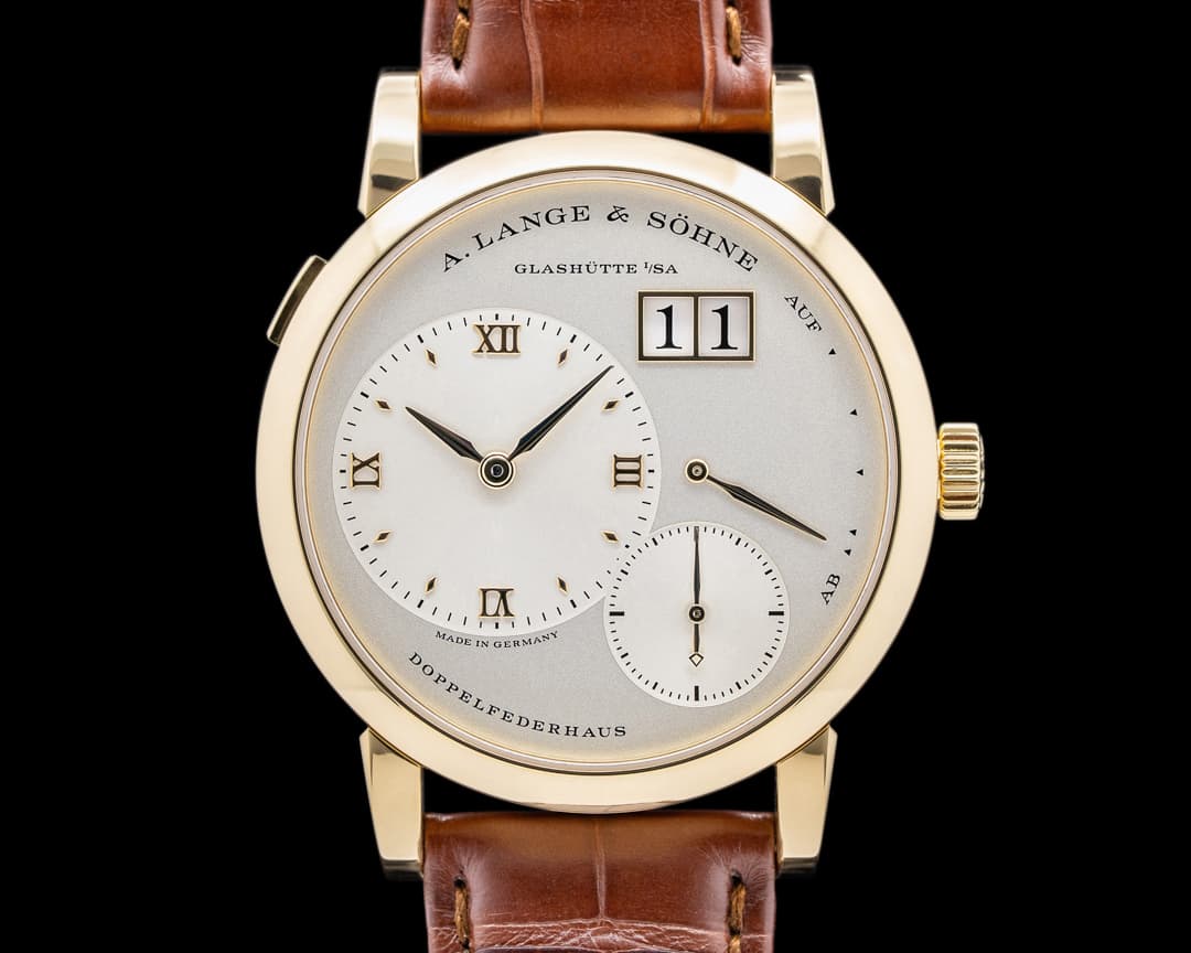 A. Lange and Sohne Lange 1 191.021 18K Yellow Gold Silver Dial 