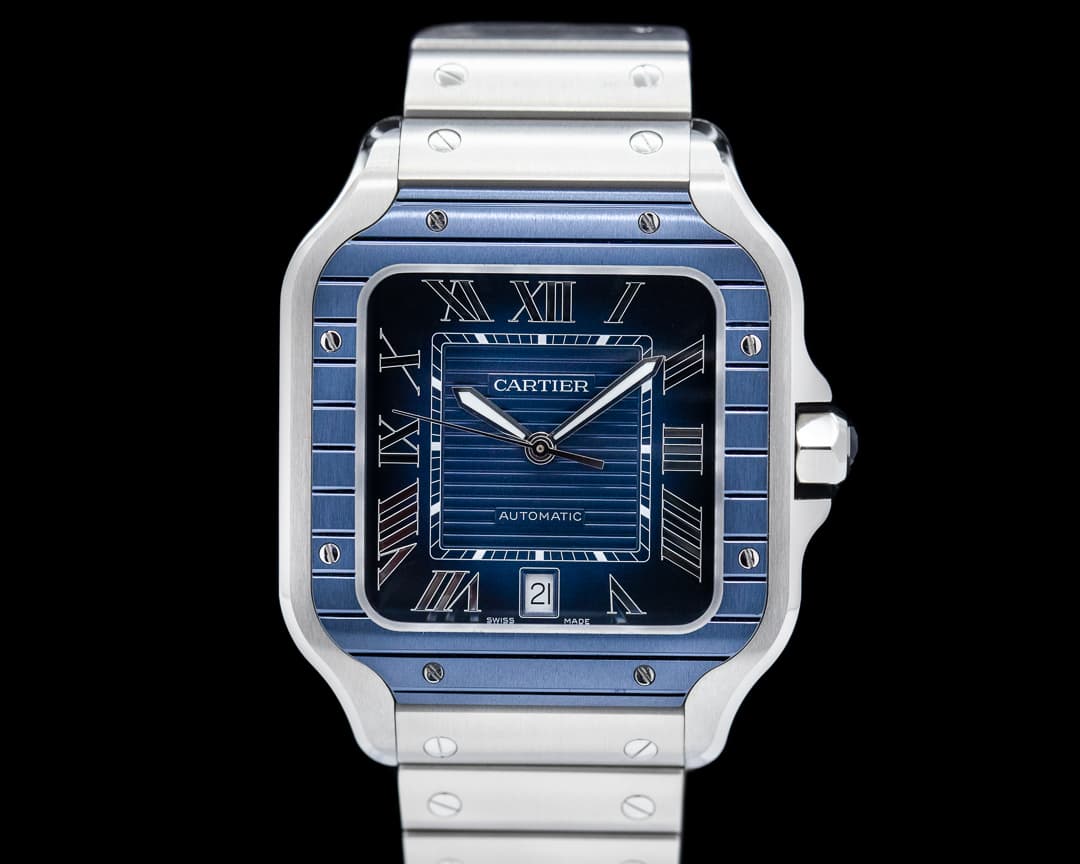 Cartier Santos Large SS / SS Blue Dial Automatic