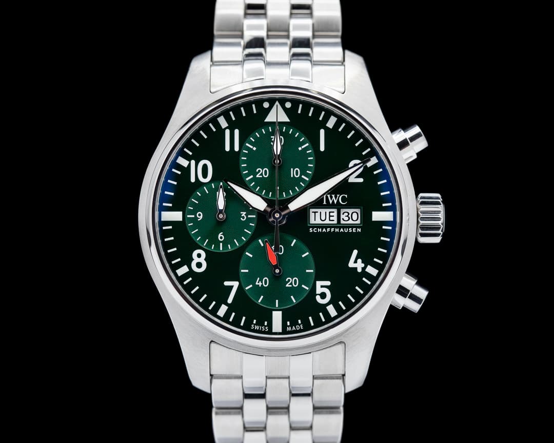 IWC Pilots Watch Chronograph 41mm SS Green dial