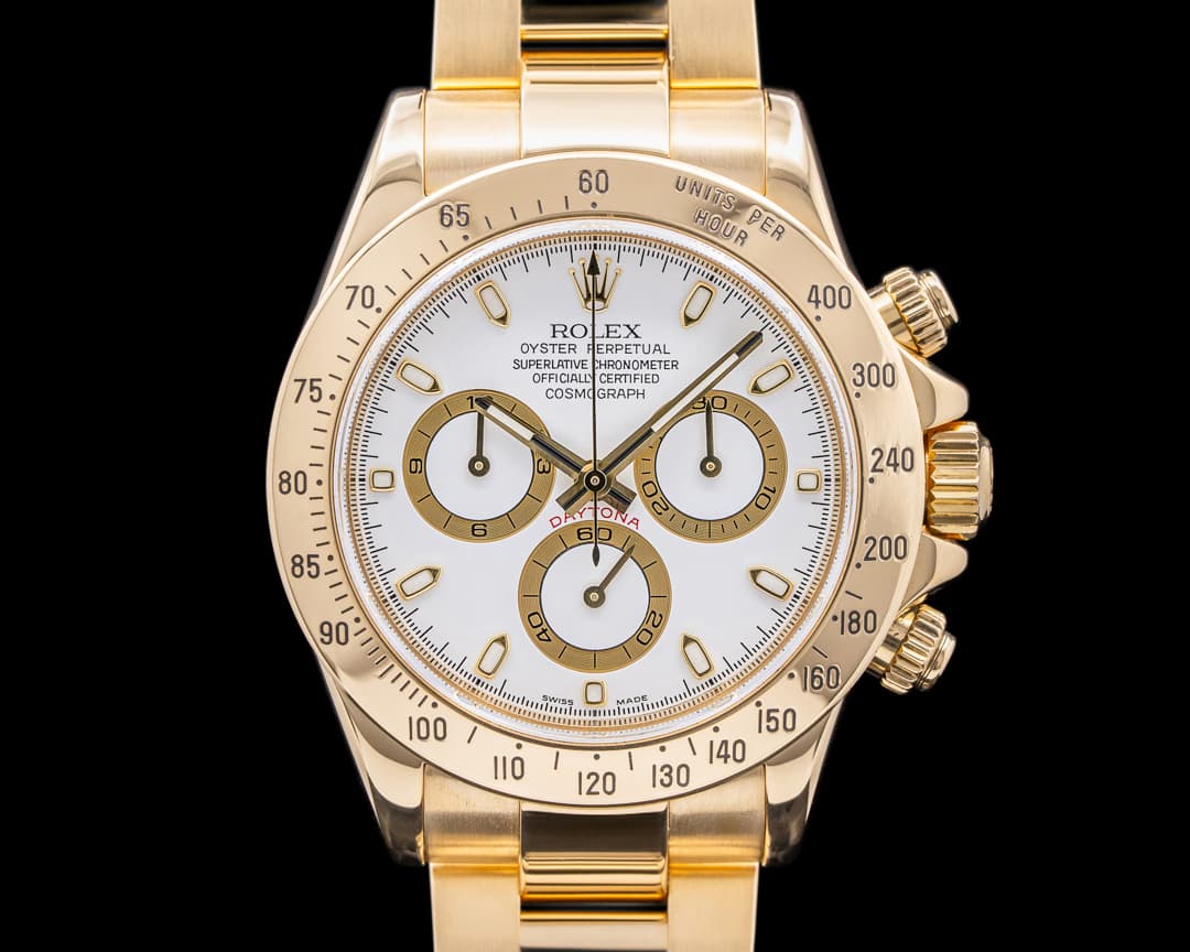 Rolex Daytona 18K Yellow Gold White Dial BOX & PAPERS