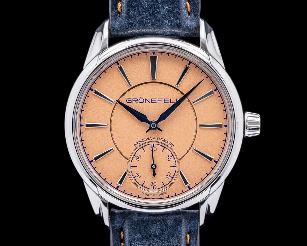 Gronefeld 1941 Principia Automatic Steel Salmon Dial 