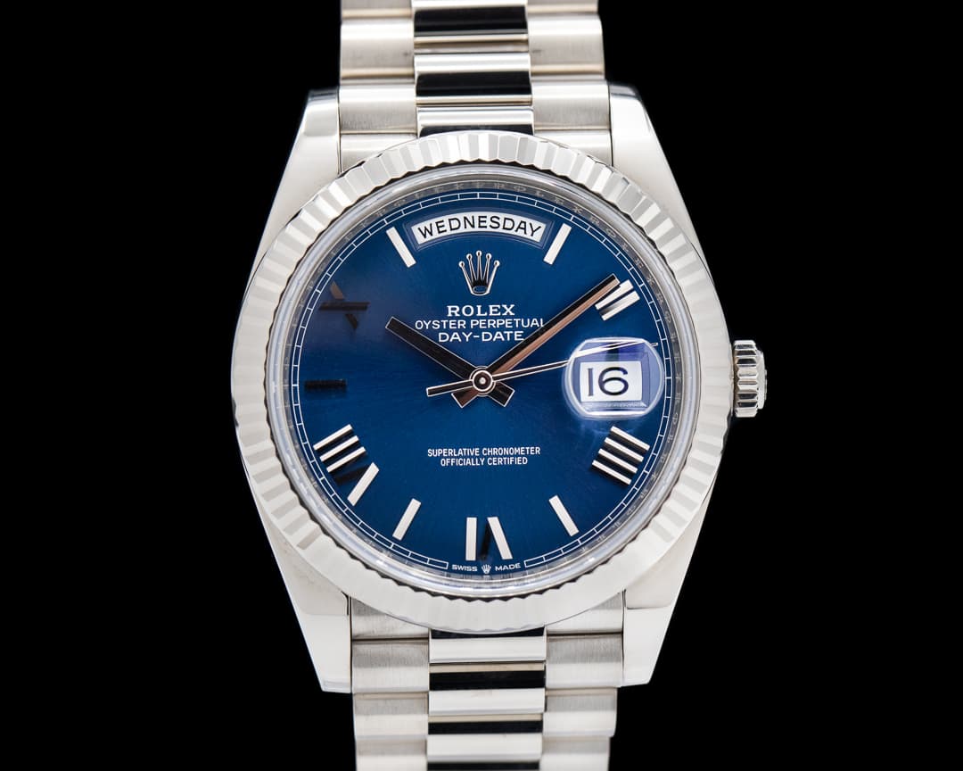 Rolex Day Date 228239 President 18K White Gold Blue Dial 40MM