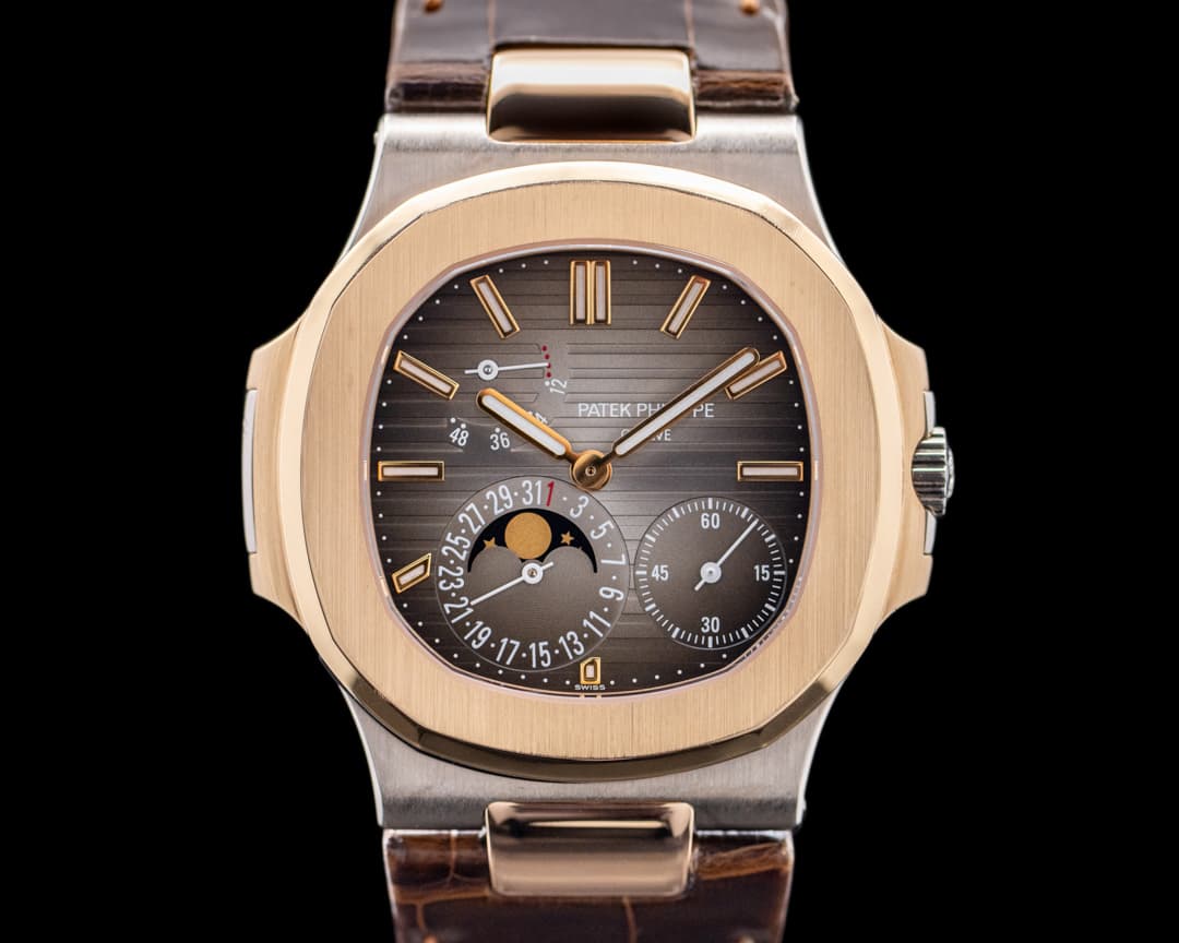 Patek Philippe Jumbo Nautilus 5712GR 18K White / Rose Gold 