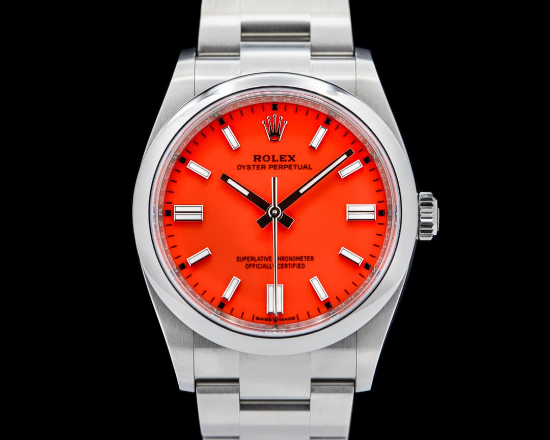 Rolex Oyster Perpetual 126000 36MM SS Coral Red