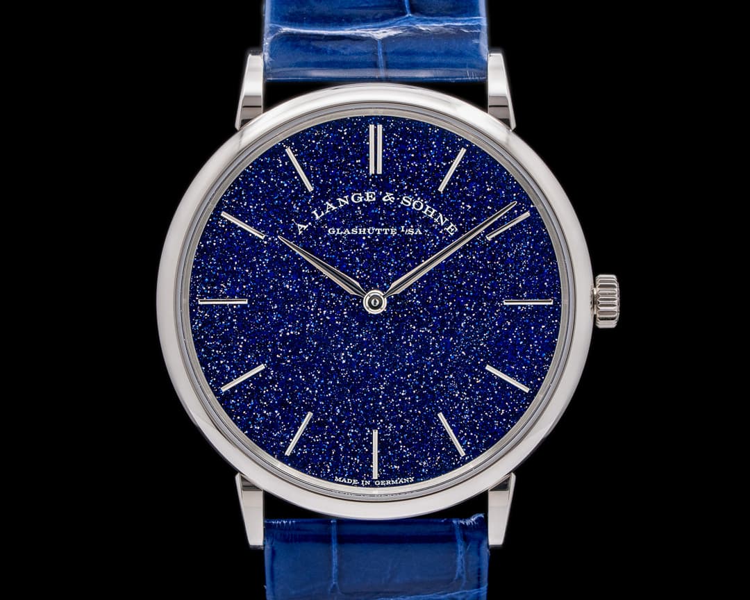 A. Lange and Sohne Saxonia 205.086 Thin Manual Wind Blue Gold-Flux Dial UNWORN