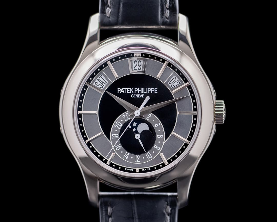 Patek Philippe Annual Calendar 5205G Grey Dial 18K White Gold Black Dial