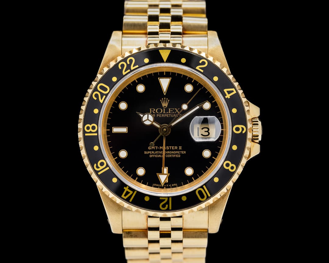 Rolex GMT Master II 16718 18k Yellow Gold SHARP