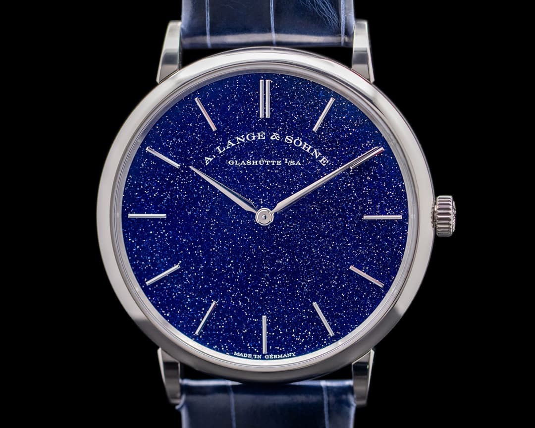 A. Lange and Sohne Saxonia Thin Manual Wind Blue Gold-Flux Dial 