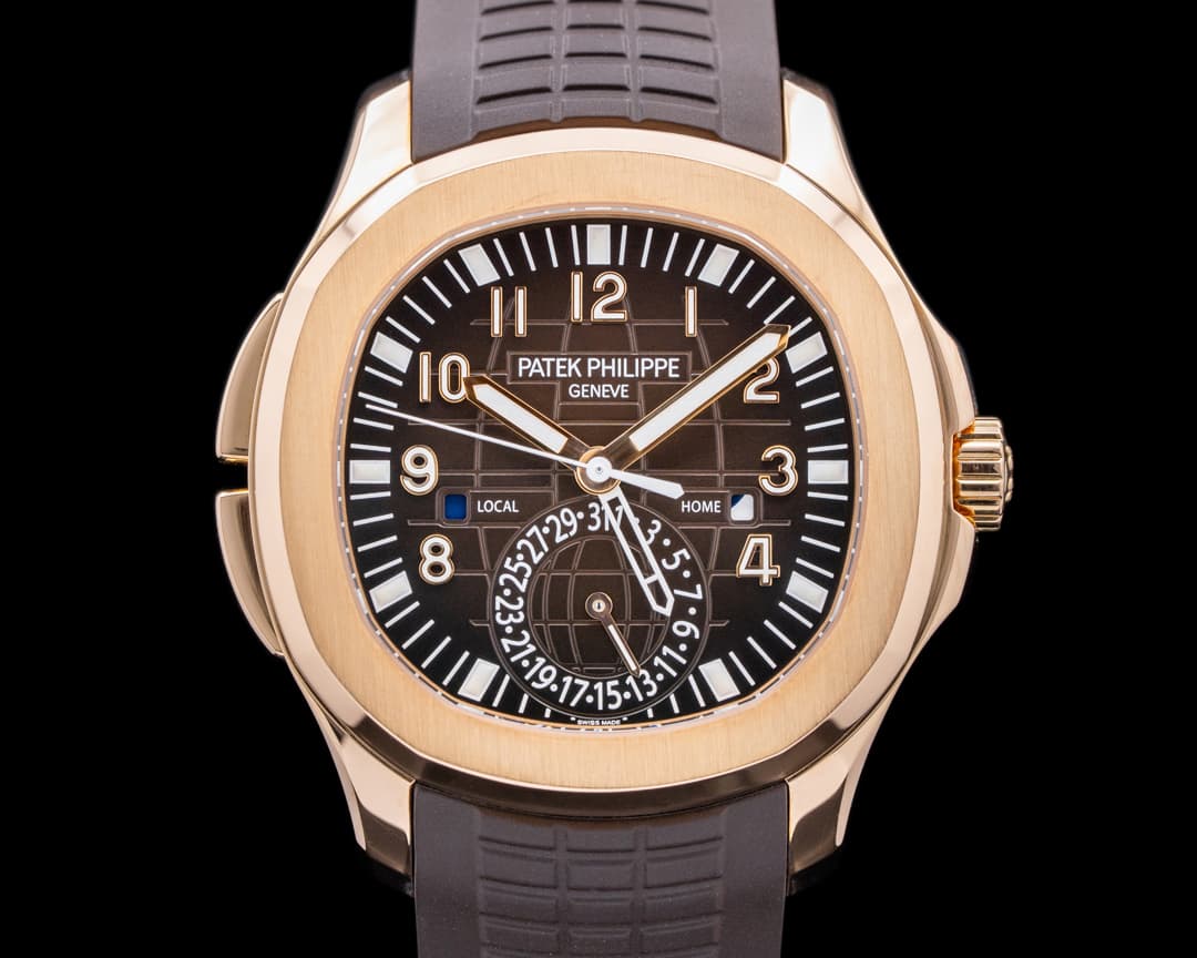 Patek Philippe Aquanaut 5164R Travel Time Rose Gold / Rubber