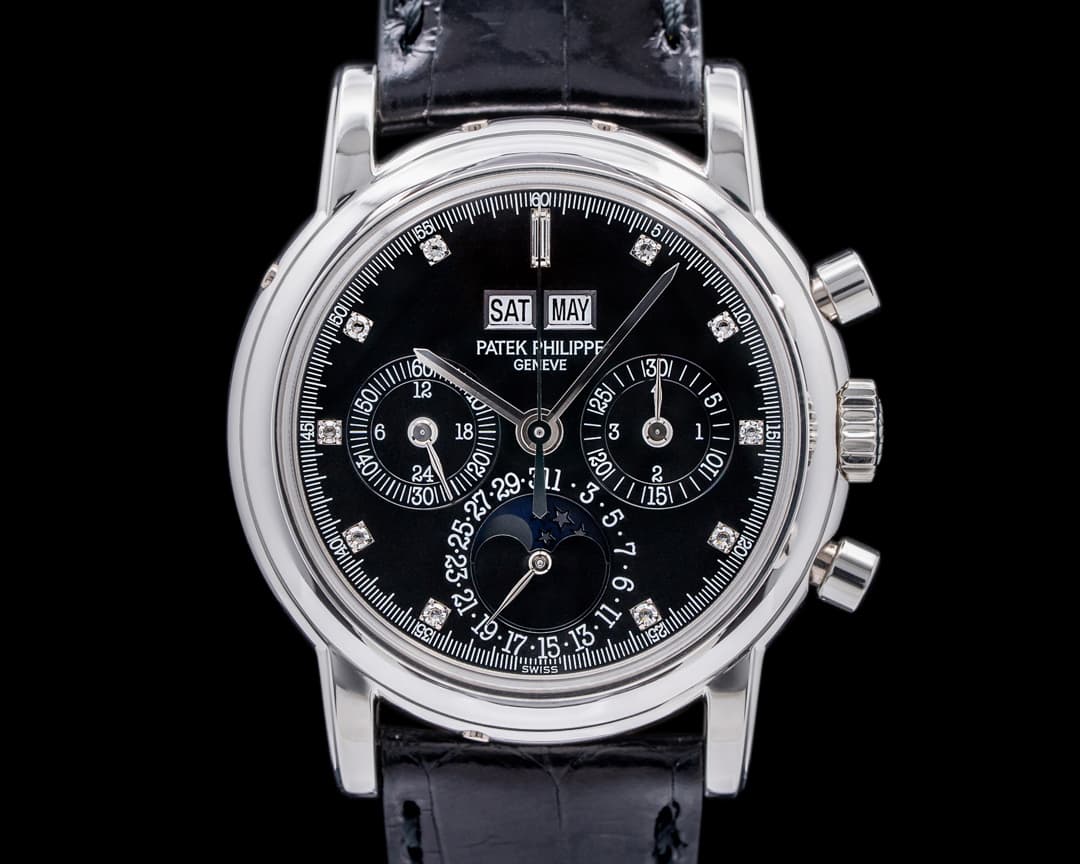 Patek Philippe Perpetual Calendar 3970P Platinum Black Diamond 