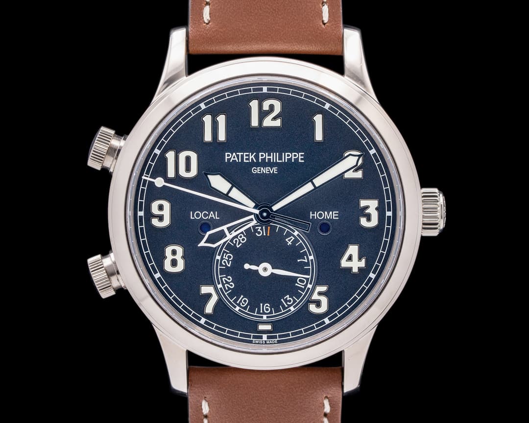 Patek Philippe Calatrava 5524G Pilot Travel Time 18k White Gold 