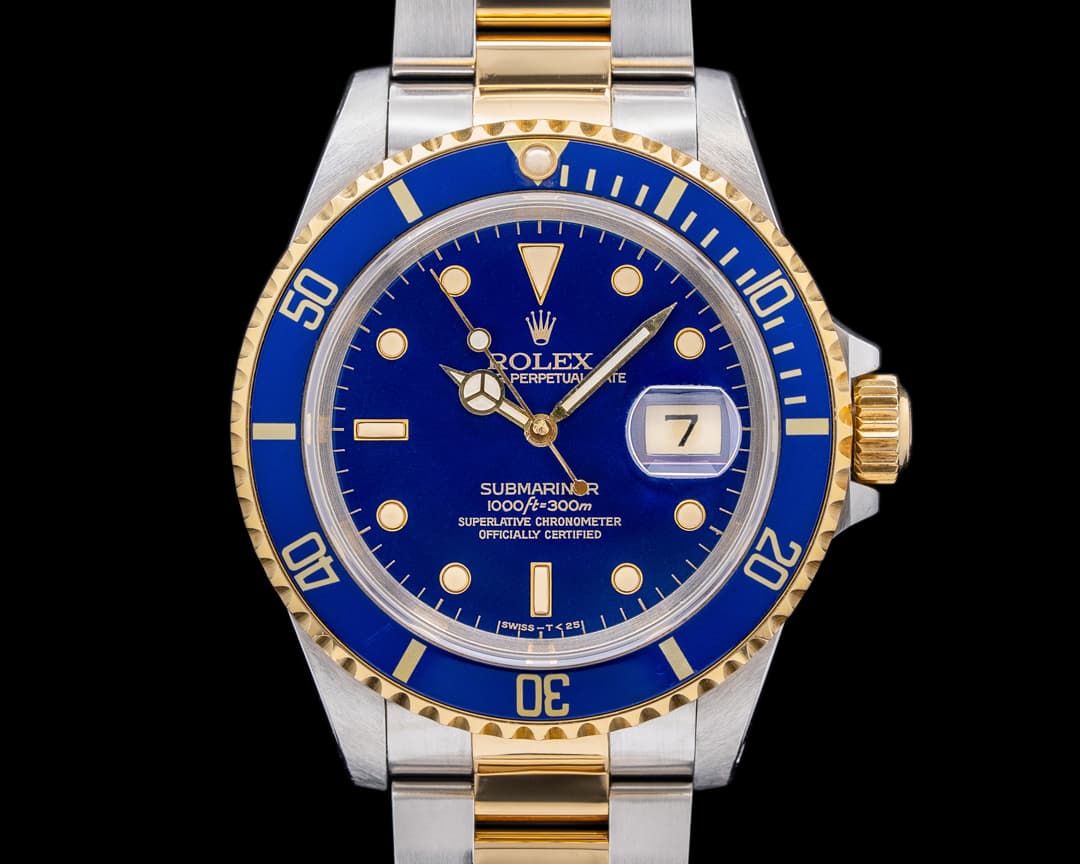 Rolex Submariner 16613 Blue Dial SS / 18K Nice Patina