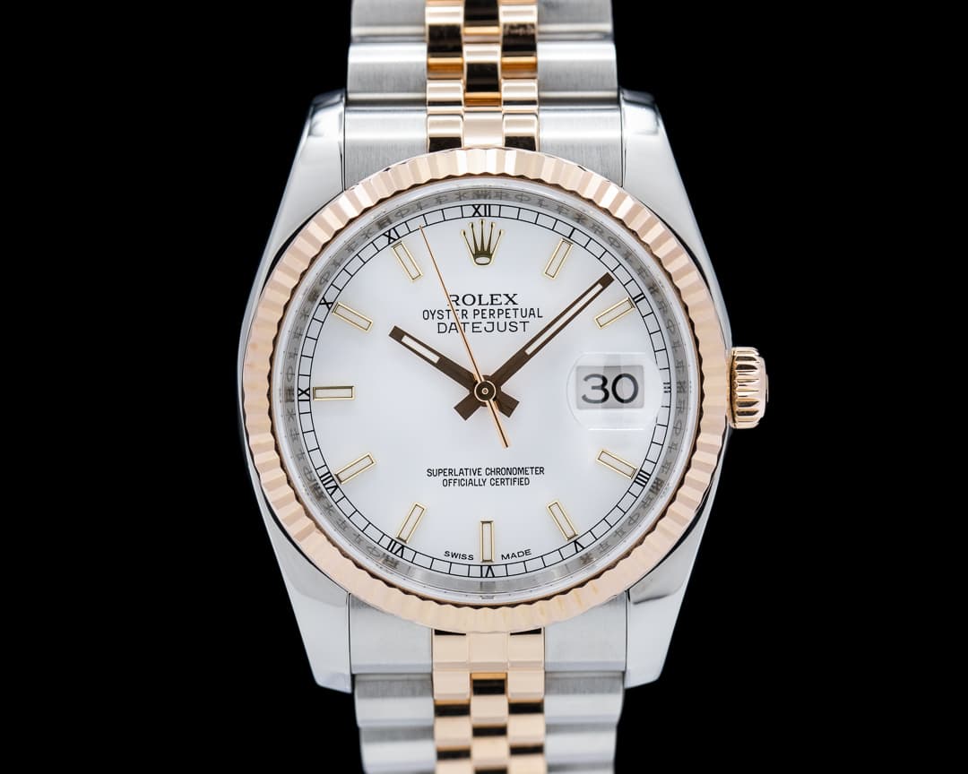 Rolex Datejust White Dial Jubilee SS / Rose Gold