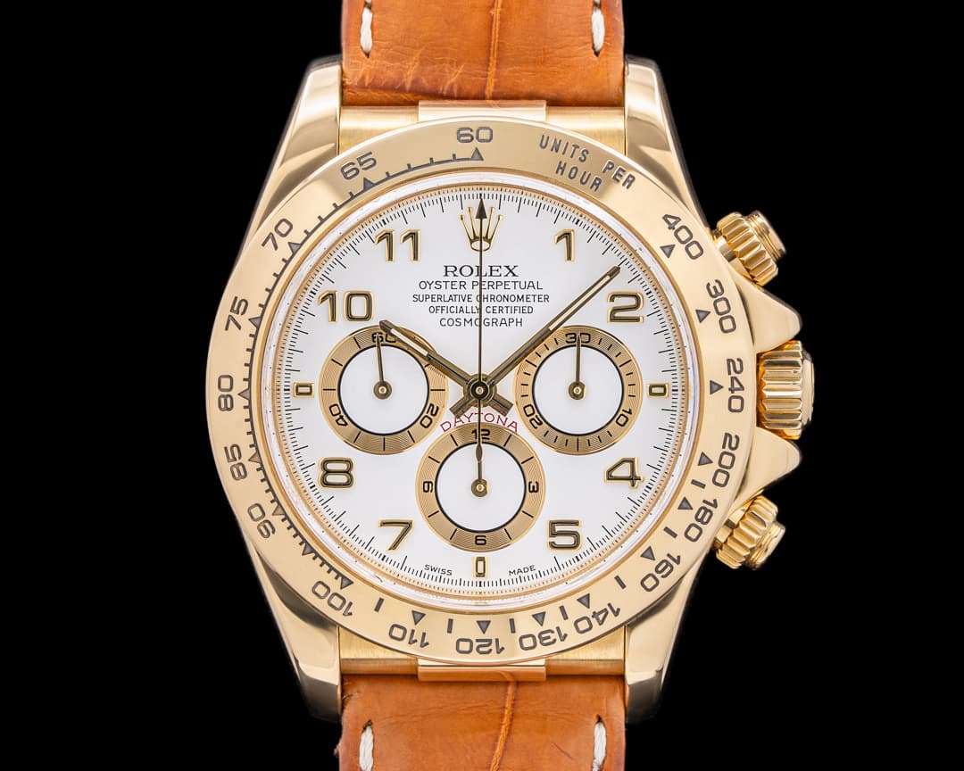 Rolex Daytona 16518 Zenith 18K YG/White Dial BOX & PAPERS 