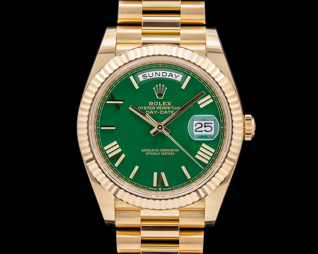 Rolex Day Date 228238 Presidential 18K Green Lacquer Dial 2024 UNWORN