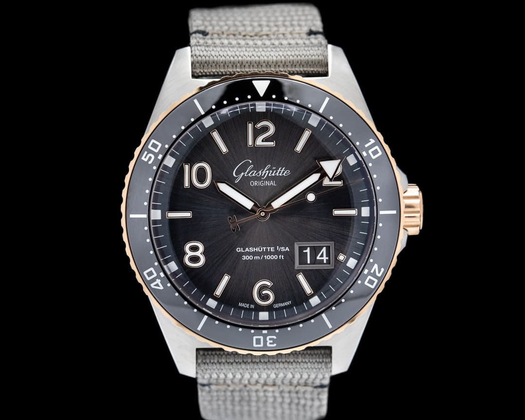 Glashutte Original SeaQ Panorama Date 18k Rose Gold/SS Deployant Buckle