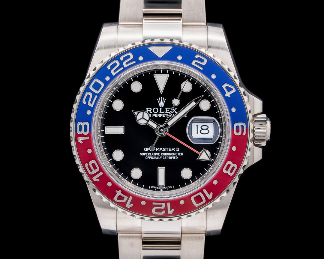 Rolex GMT Master II 116719 Ceramic "Pepsi" 18k Black Dial 