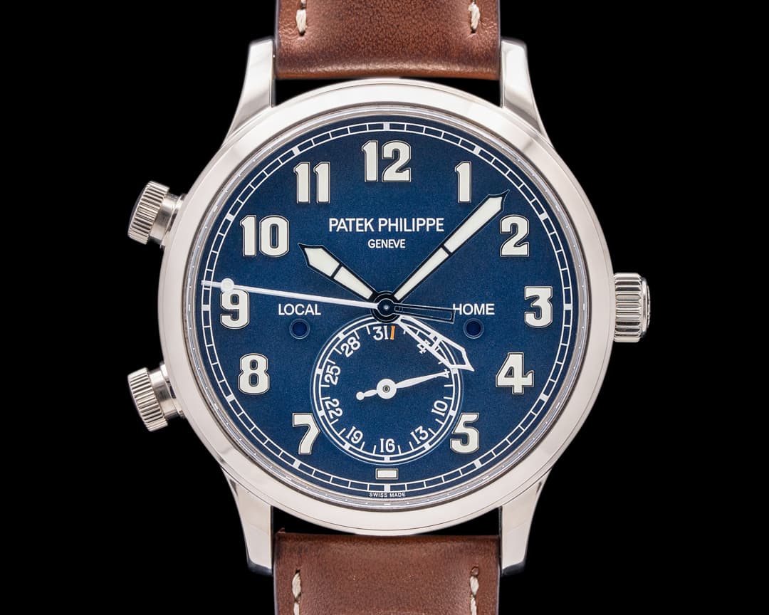 Patek Philippe Calatrava 5524G Pilot Travel Time 18k White Gold 