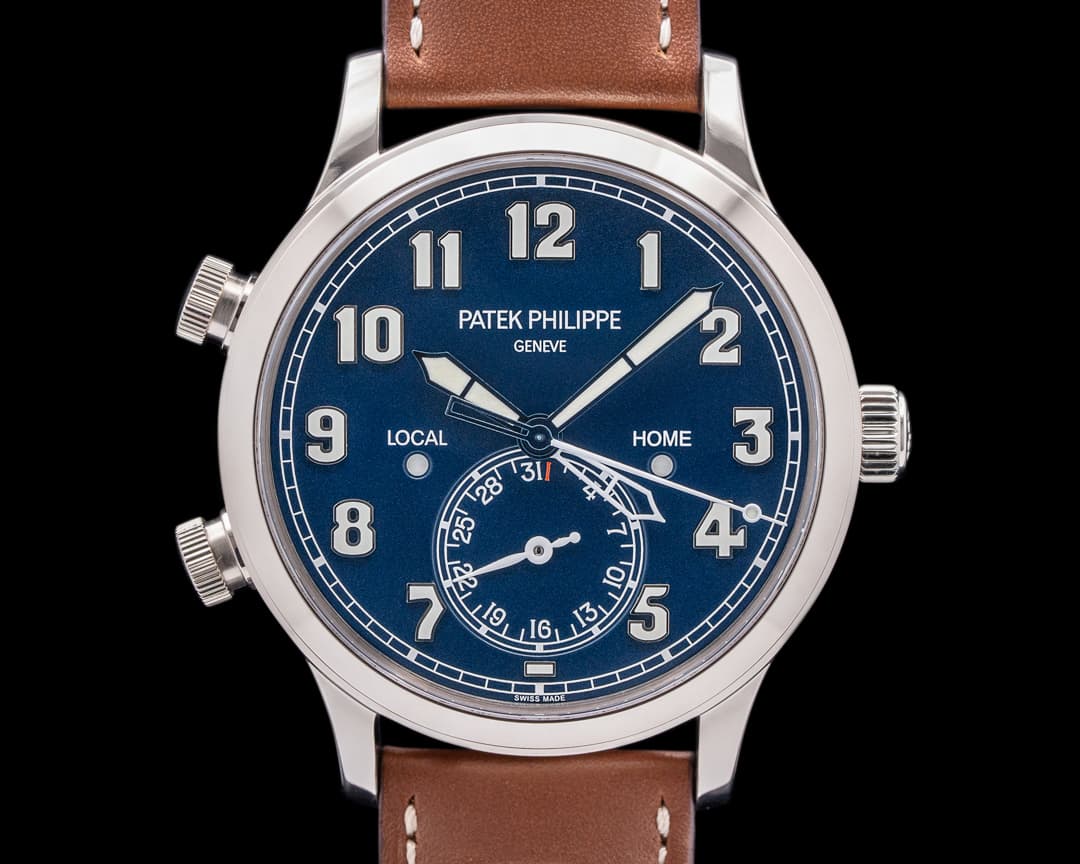 Patek Philippe Calatrava 5524G Pilot Travel Time 18k White Gold 