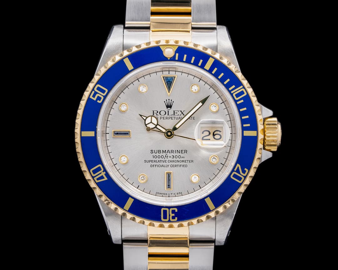 Rolex Submariner 18K / SS Silver Serti Dial 