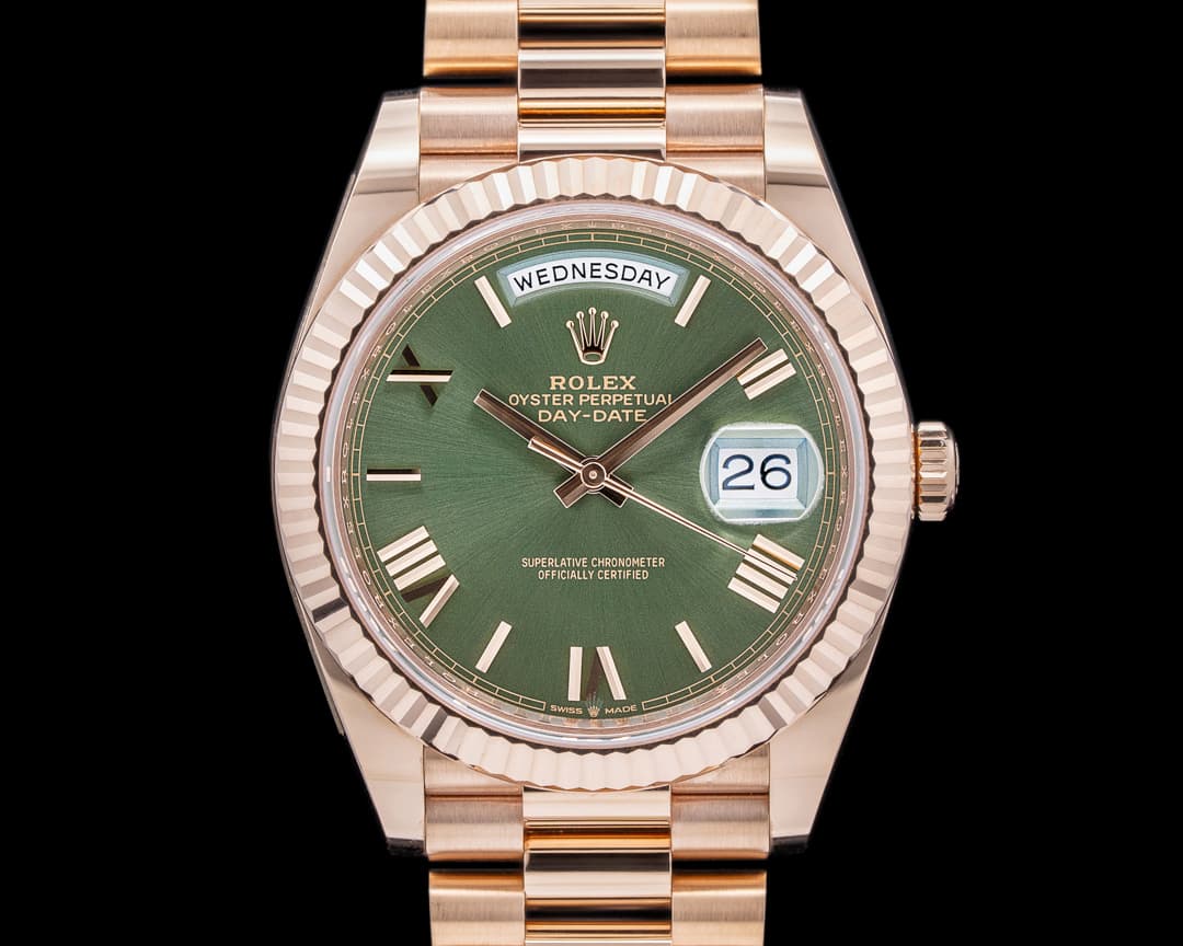 Rolex Day Date Presidential Everose Gold Green Dial 40MM 2019