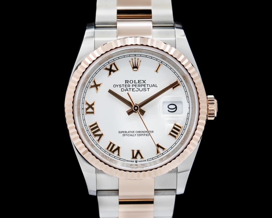 Rolex Datejust 36 126231 White Roman Dial 18k/SS UNWORN