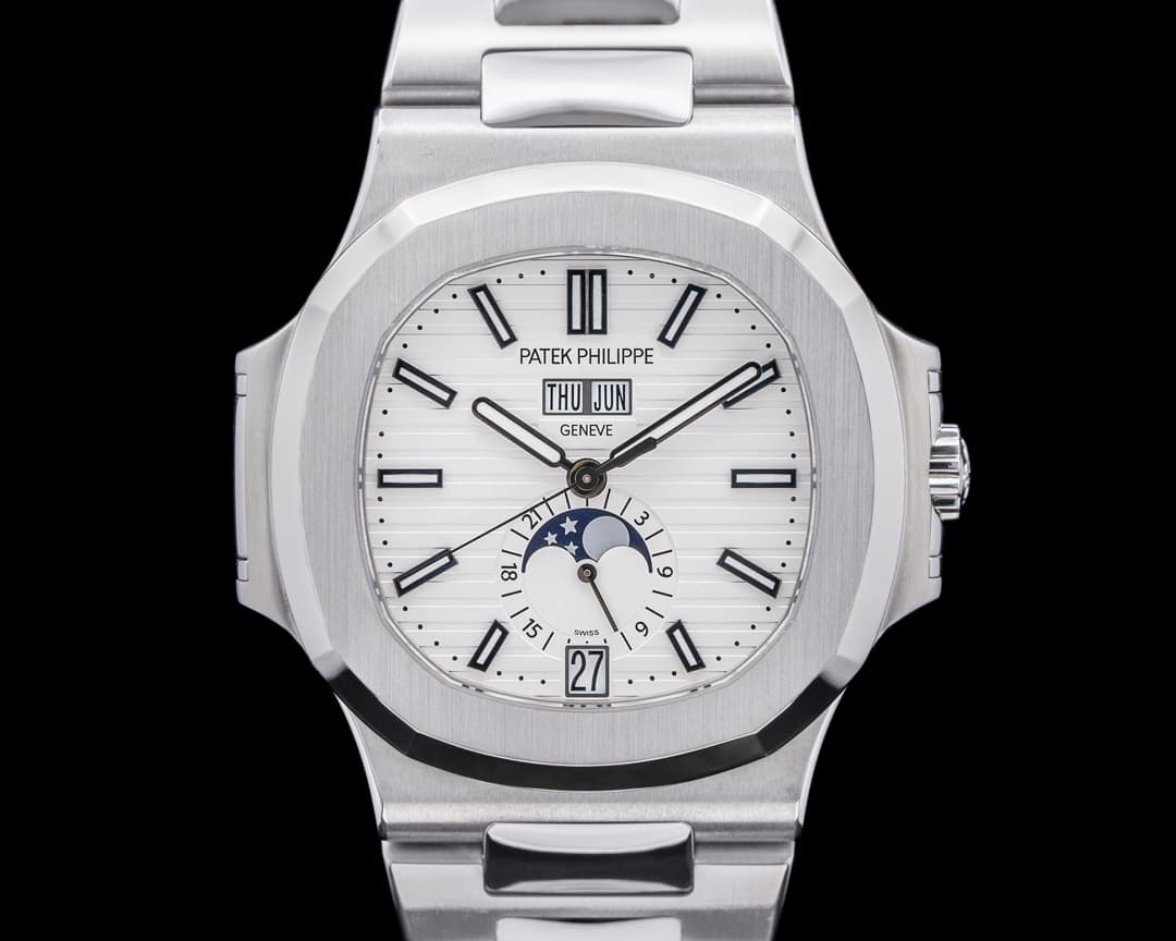 Patek Philippe Nautilus Annual Calendar 5726 Moon White Dial SS 