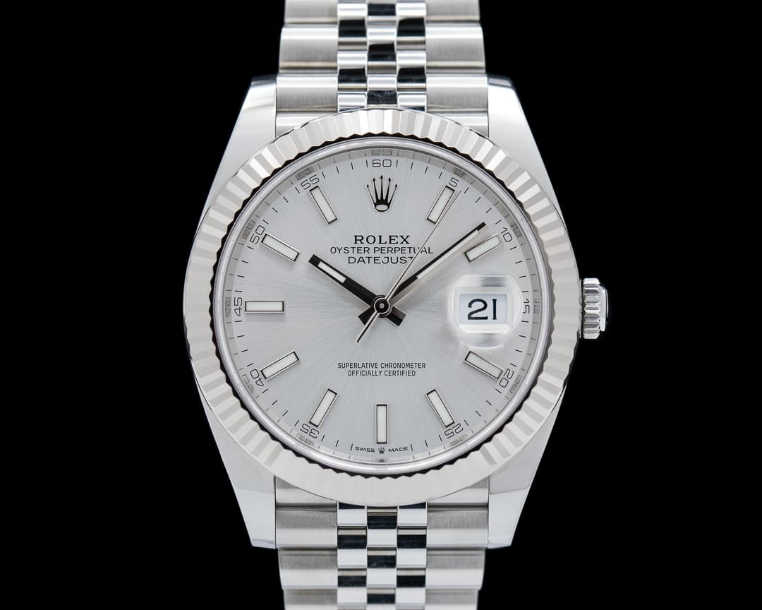 Rolex Datejust 41 Silver Stick Dial SS Jubilee