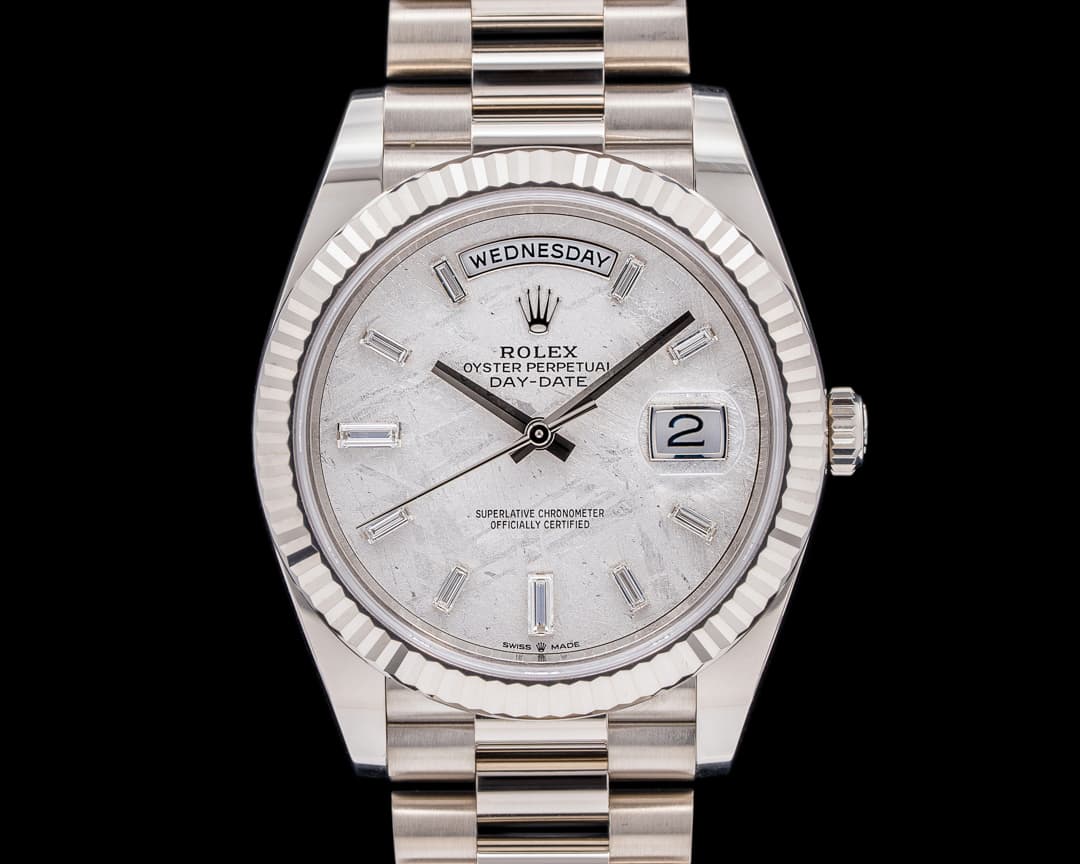 Rolex Day Date 228239 President 18K White Gold Meteorite Diamond Dial